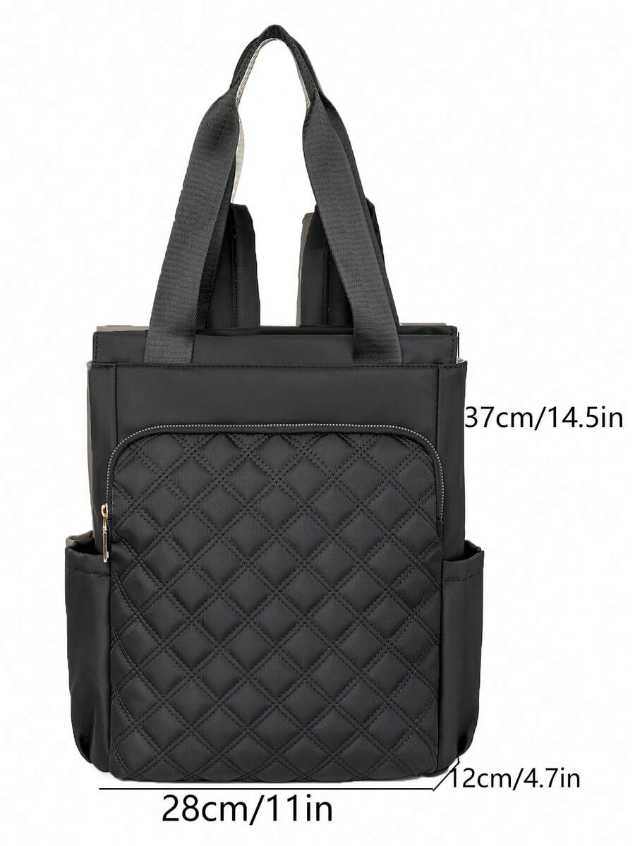 Women's Large Capacity Backpack Solid Color Minimalist Laptop Bag Casual Tote Handbag Commuter Daypack For Office Travel Students