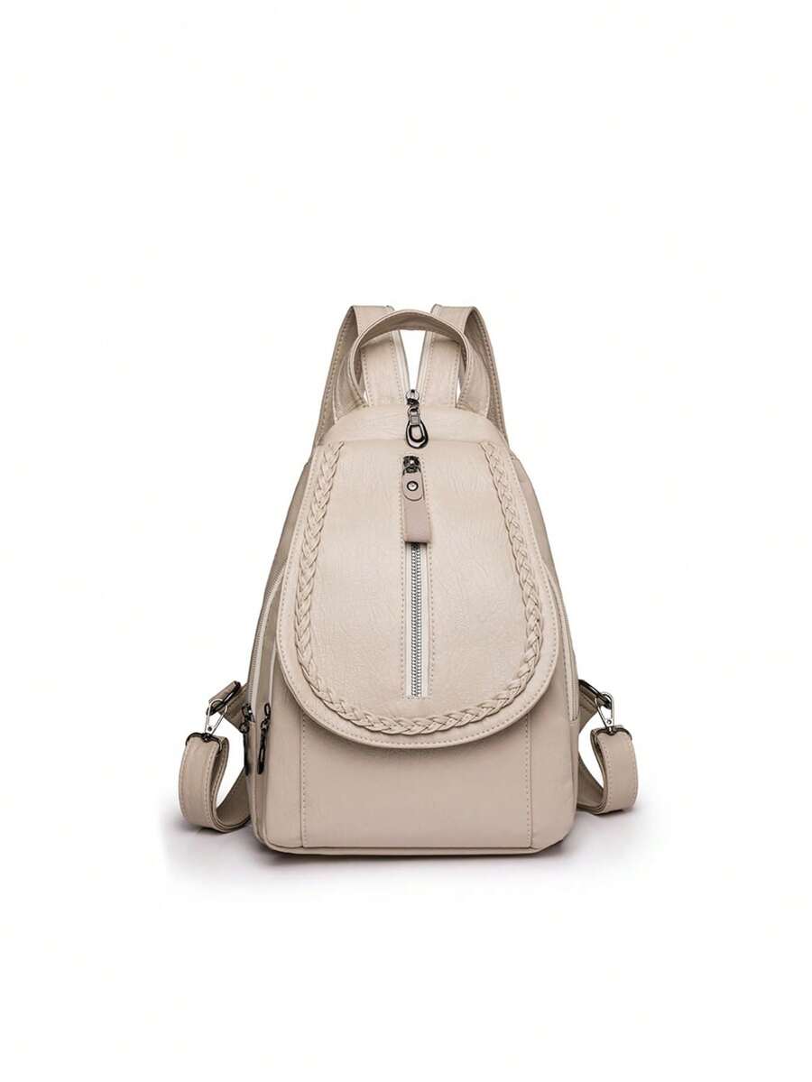 Women's PU Leather Flip Cover Backpack Multipurpose Shoulder Bag Casual Student Bookbag Travel Tote Back To School College Work Daily