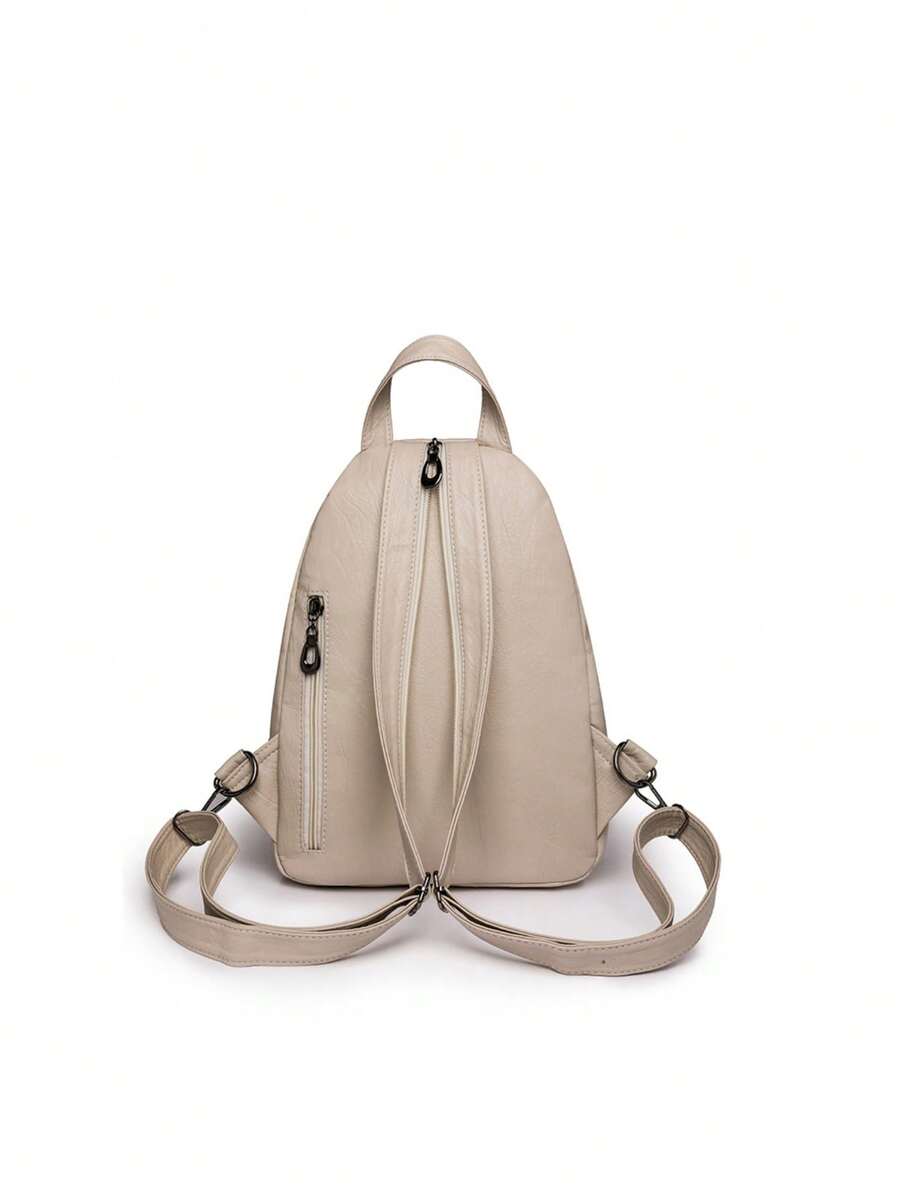Women's PU Leather Flip Cover Backpack Multipurpose Shoulder Bag Casual Student Bookbag Travel Tote Back To School College Work Daily