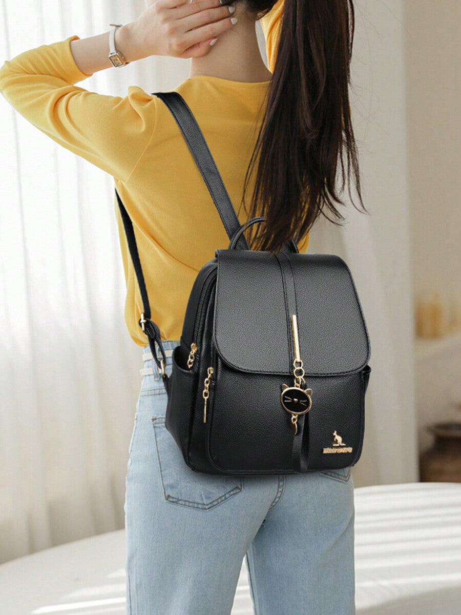 Fashion Luxury Leather Women Backpack Soft Shoulder Bag Large Capacity Female Schoolbag Travel Daypack For Teen Girls Women Casual