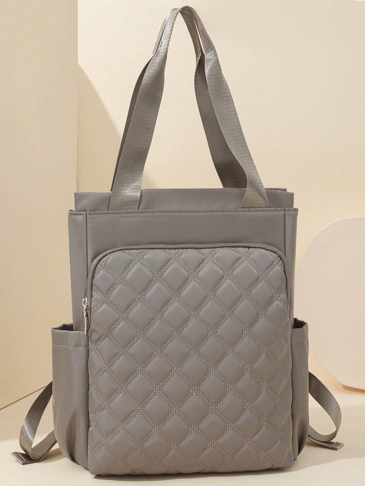Women's Large Capacity Backpack Solid Color Minimalist Laptop Bag Casual Tote Handbag Commuter Daypack For Office Travel Students