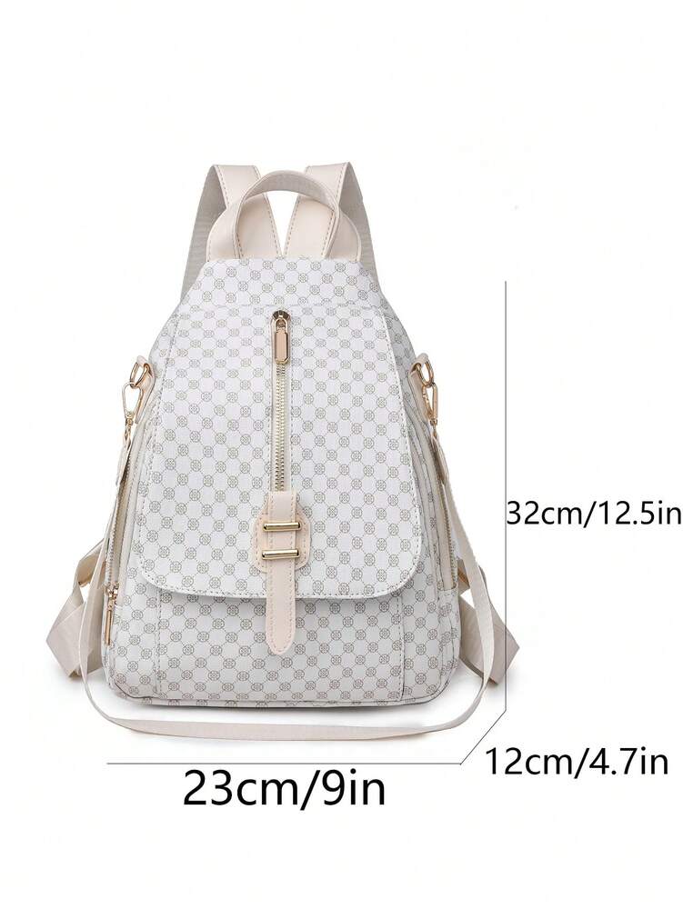 Women's Clover Backpack PU Leather Shoulder Bag Laptop Compartment Large Capacity Casual Commuter School Bag For Teen Girls Women Travel
