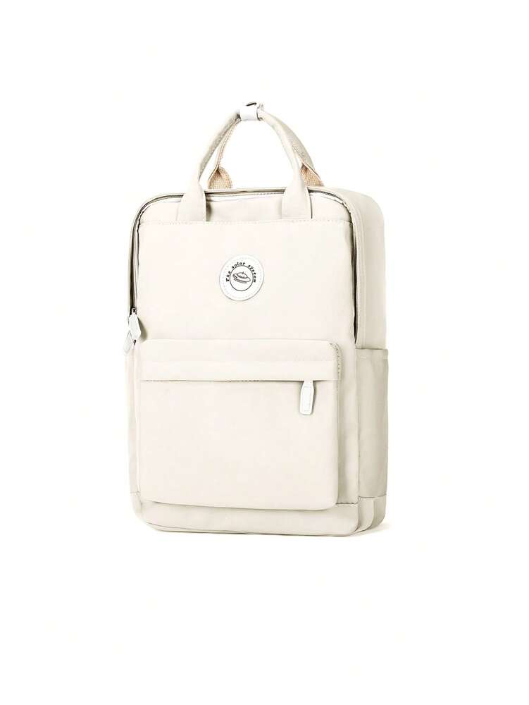 Minimalist Preppy School Backpack Solid Color Casual Travel Rucksack Lightweight Aesthetic Student Bookbag Waterproof College High School