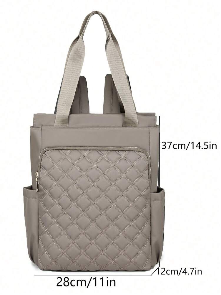 Women's Large Capacity Backpack Solid Color Minimalist Laptop Bag Casual Tote Handbag Commuter Daypack For Office Travel Students