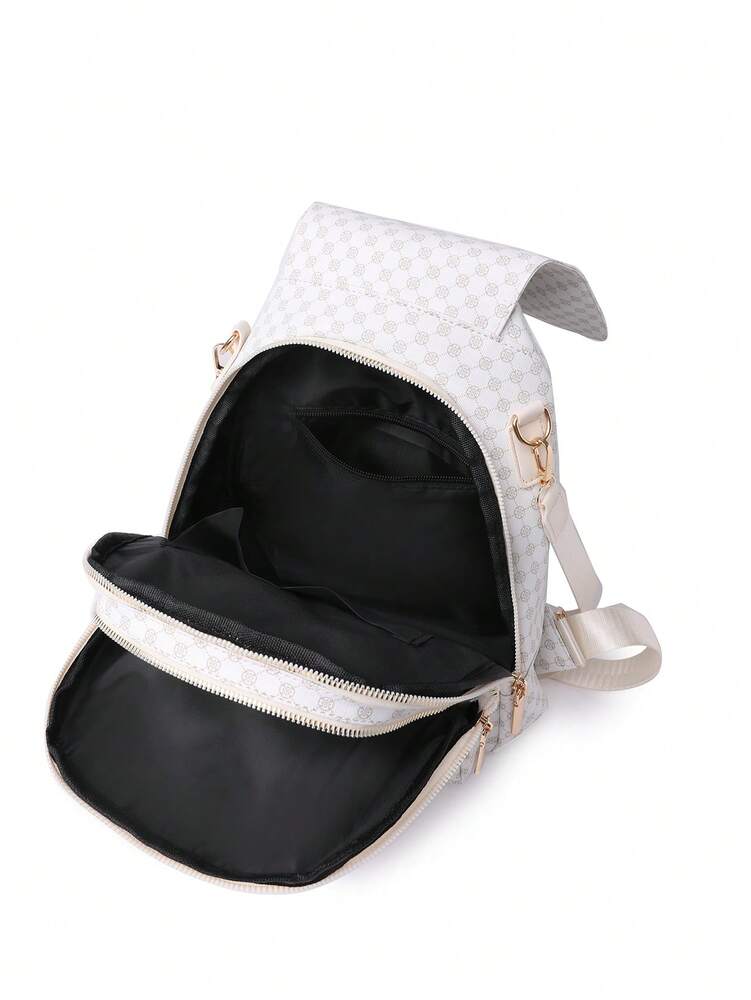 Women's Clover Backpack PU Leather Shoulder Bag Laptop Compartment Large Capacity Casual Commuter School Bag For Teen Girls Women Travel