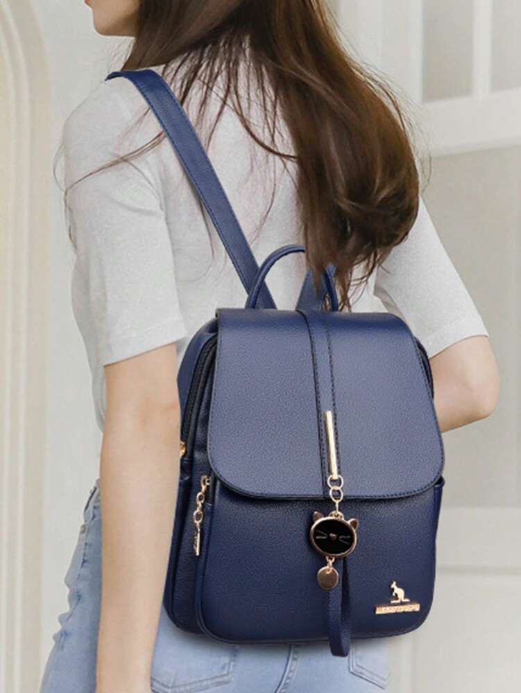 Fashion Luxury Leather Women Backpack Soft Shoulder Bag Large Capacity Female Schoolbag Travel Daypack For Teen Girls Women Casual