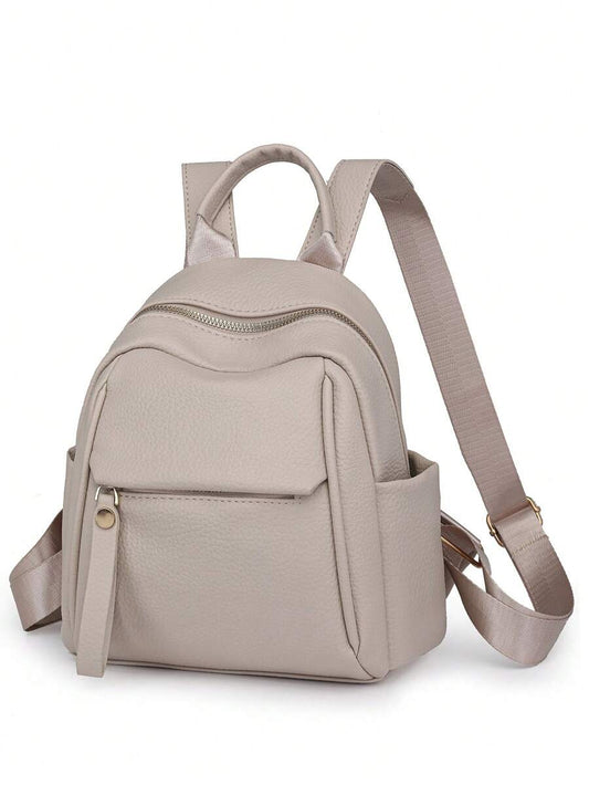 Women's Contrast Color Fashion Backpack Large Capacity Casual Lightweight Outdoor Travel Daypack College Student School Bag Commuter