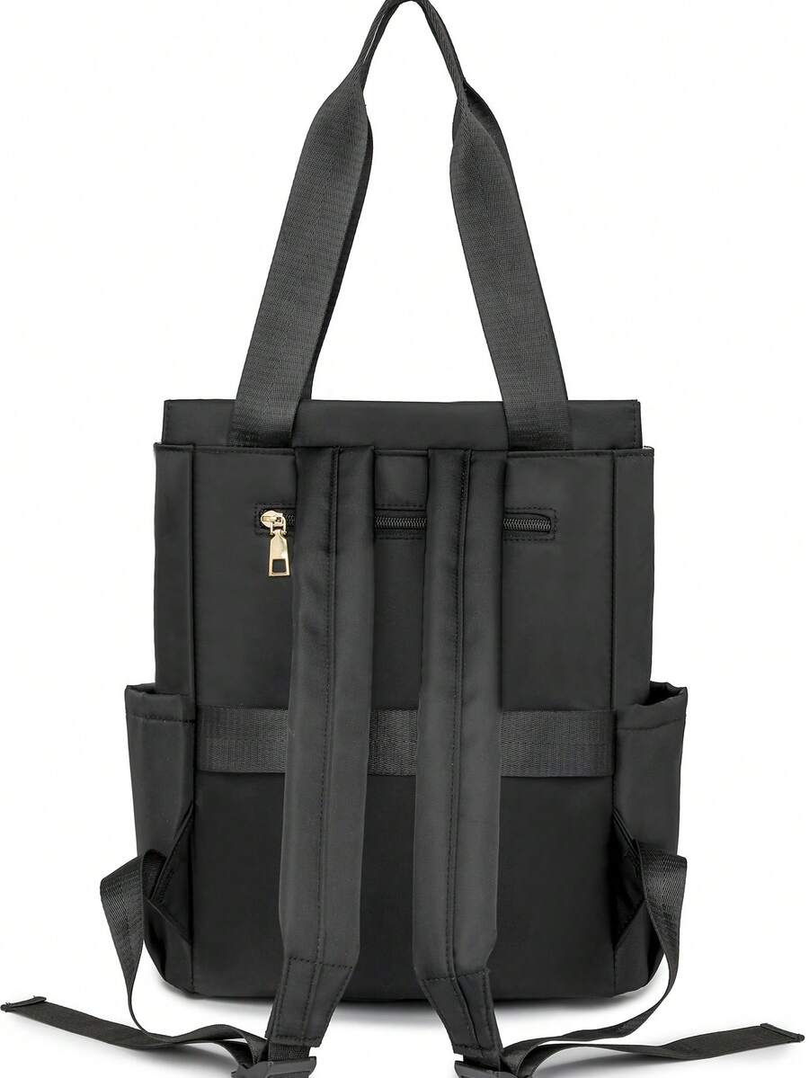 Women's Large Capacity Backpack Solid Color Minimalist Laptop Bag Casual Tote Handbag Commuter Daypack For Office Travel Students