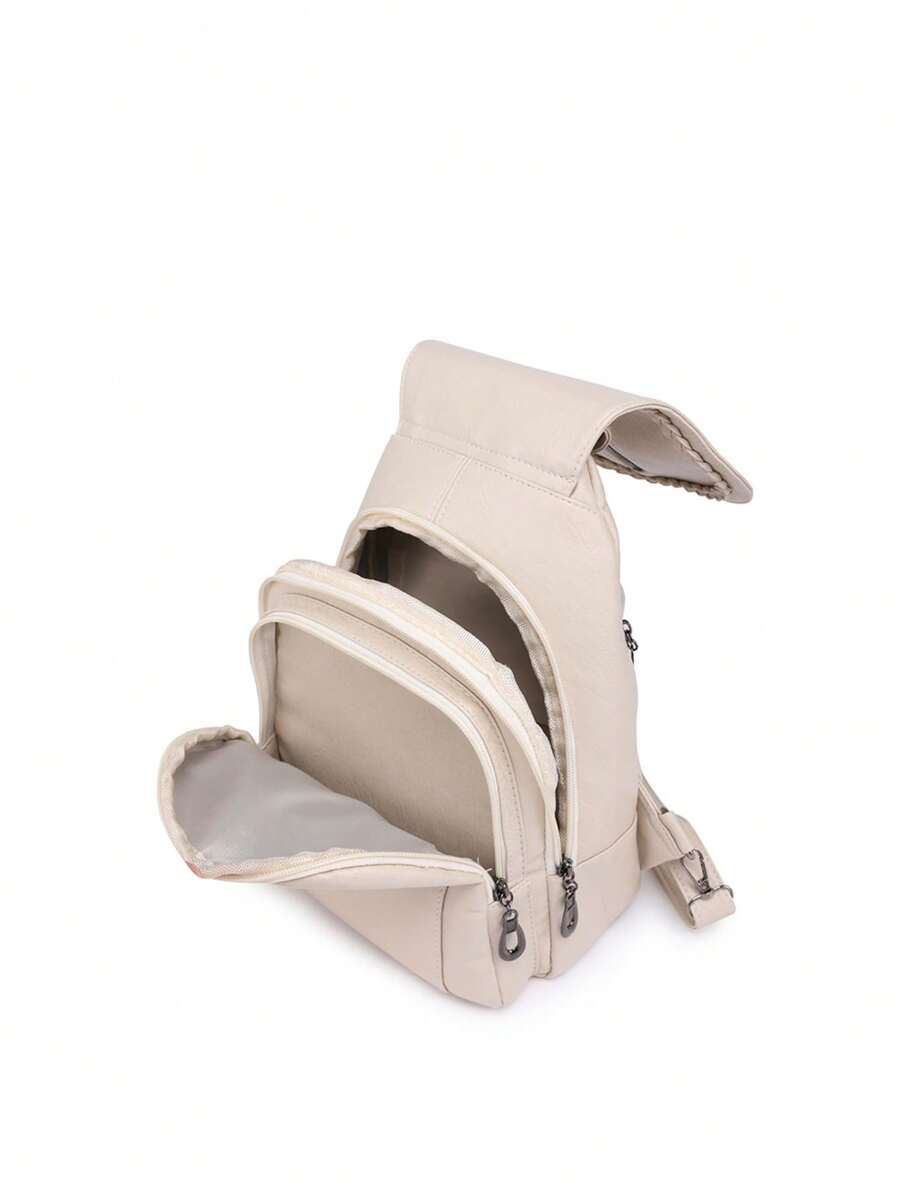 Women's PU Leather Flip Cover Backpack Multipurpose Shoulder Bag Casual Student Bookbag Travel Tote Back To School College Work Daily