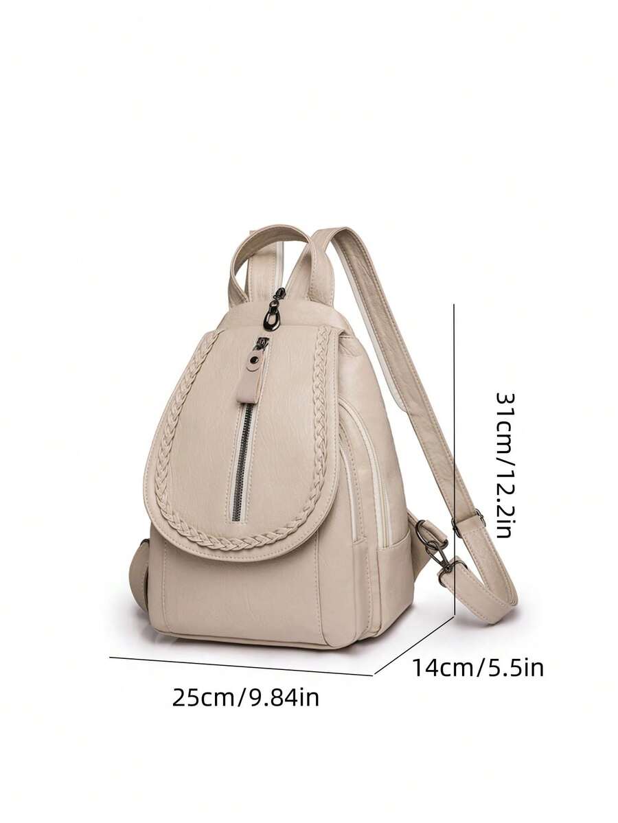 Women's PU Leather Flip Cover Backpack Multipurpose Shoulder Bag Casual Student Bookbag Travel Tote Back To School College Work Daily