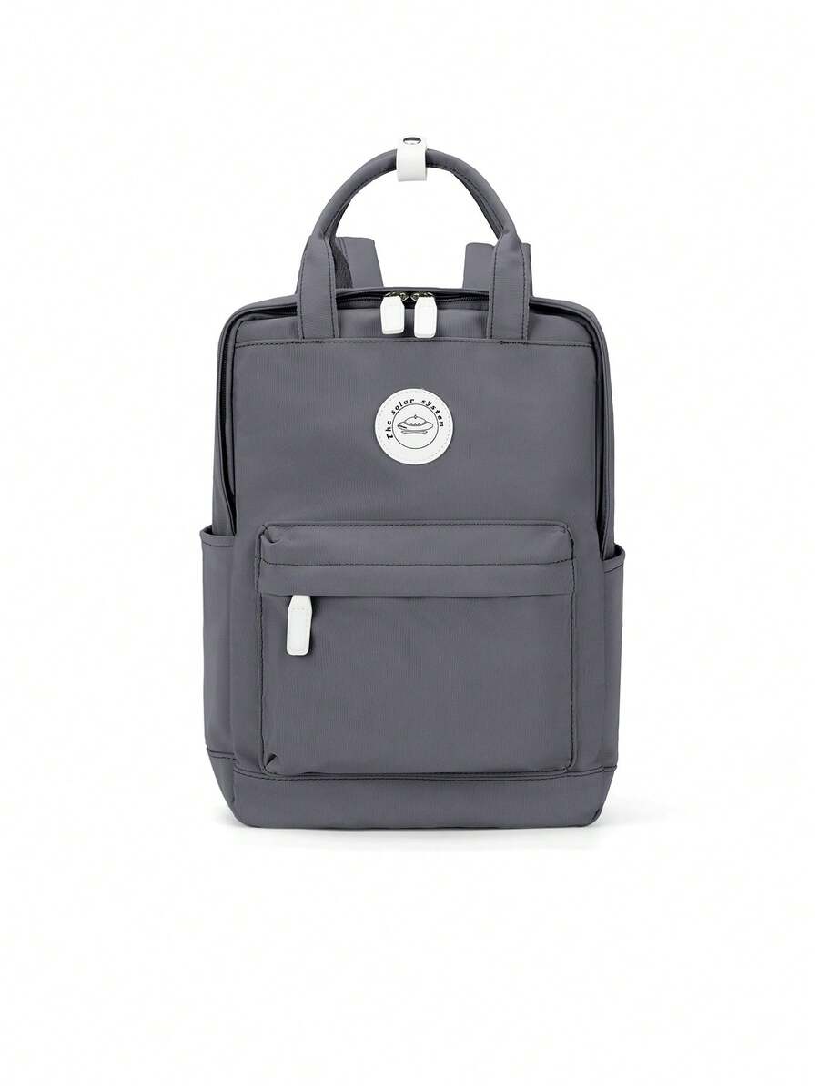 Minimalist Preppy School Backpack Solid Color Casual Travel Rucksack Lightweight Aesthetic Student Bookbag Waterproof College High School