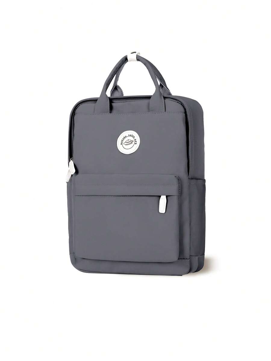 Minimalist Preppy School Backpack Solid Color Casual Travel Rucksack Lightweight Aesthetic Student Bookbag Waterproof College High School