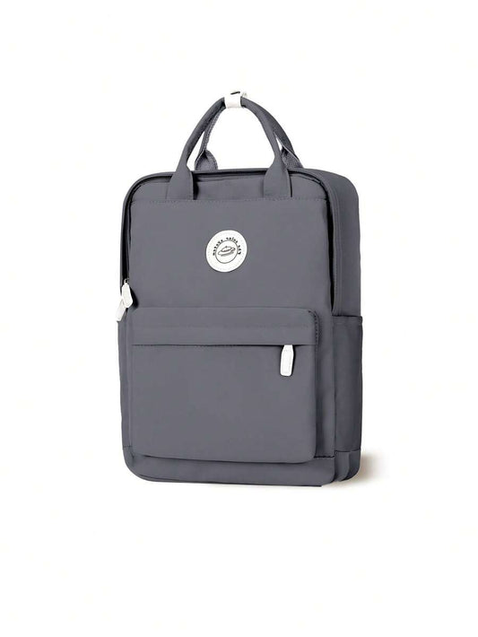 Minimalist Preppy School Backpack Solid Color Casual Travel Rucksack Lightweight Aesthetic Student Bookbag Waterproof College High School