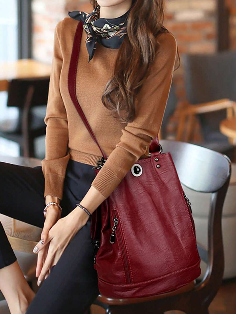 Fashion Large Capacity Women Backpack High Quality Soft Leather Designer Handbag Female Schoolbag Travel Ladies Casual Shoulder Daypack