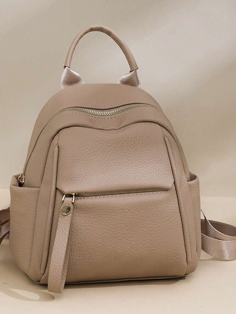 Women's Contrast Color Fashion Backpack Large Capacity Casual Lightweight Outdoor Travel Daypack College Student School Bag Commuter