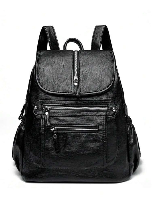 2025 Women Vintage Leather Backpack Soft Casual Shoulder Bag Large Capacity School Bag Mochila Ladies Travel Back Pack Fashion Purse