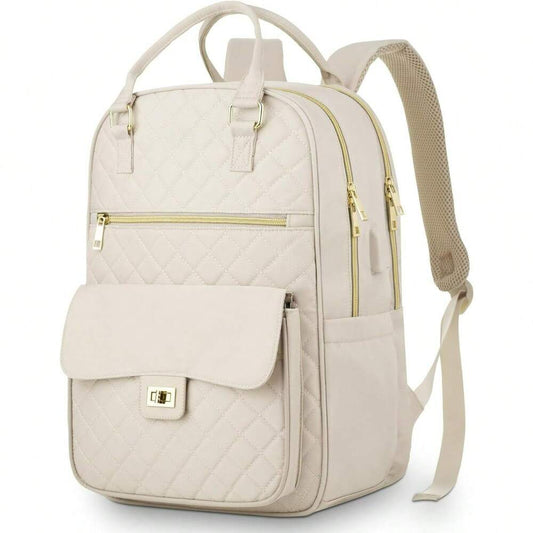 Women's Laptop Backpack 15.6 Inch Anti Theft Smart Rucksack Casual Work Travel Cabin School Bag With USB Charging Port College Office