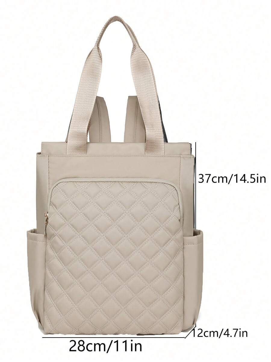 Women's Large Capacity Backpack Solid Color Minimalist Laptop Bag Casual Tote Handbag Commuter Daypack For Office Travel Students
