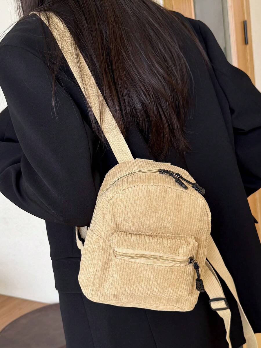 Women's Bow Pattern Nylon Backpack Sweet Lady Style Versatile Multi Purpose Daypack Casual Travel Shopping Minimalist Lightweight Bag