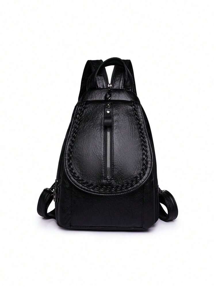 Women's PU Leather Flip Cover Backpack Multipurpose Shoulder Bag Casual Student Bookbag Travel Tote Back To School College Work Daily