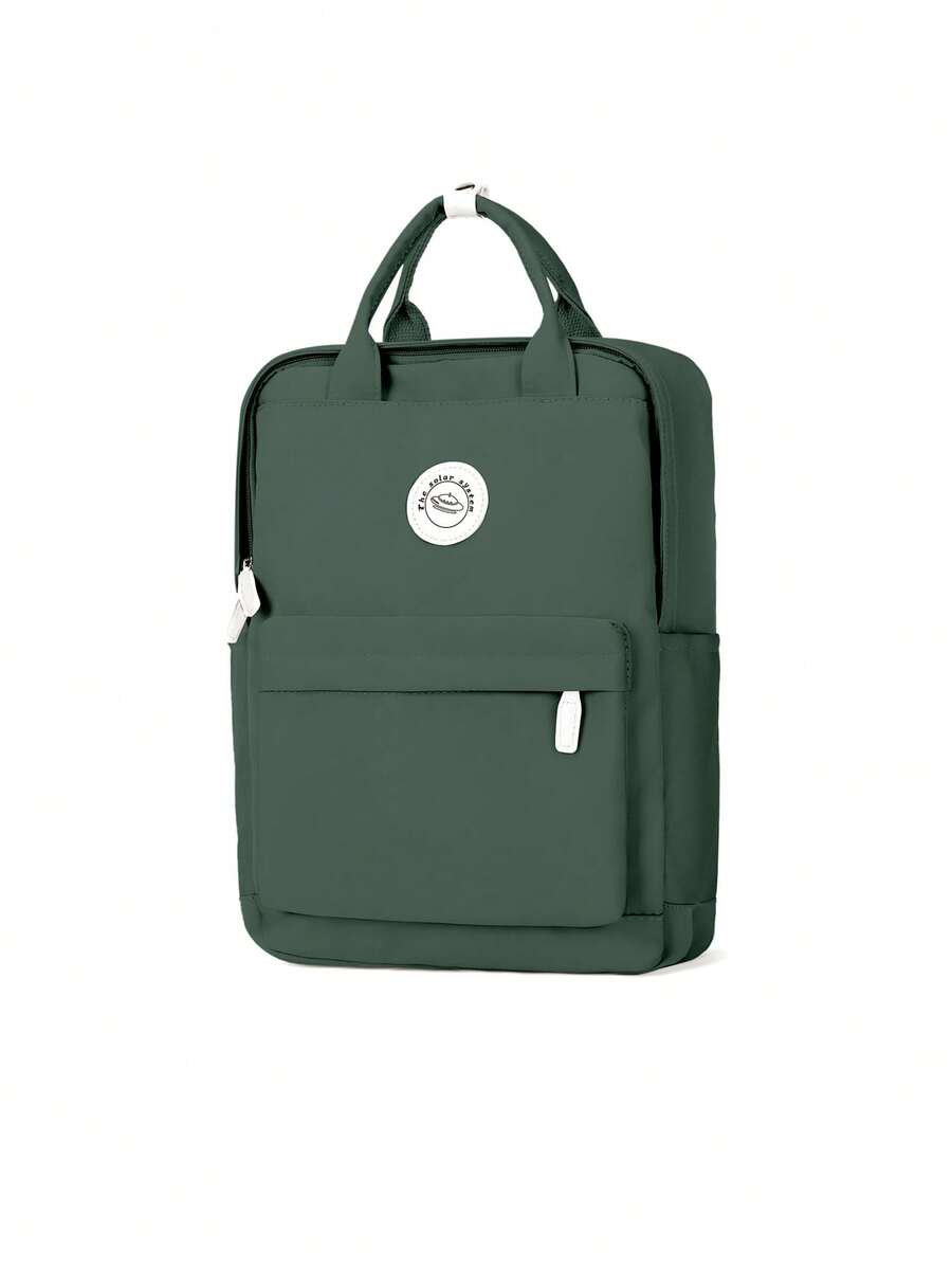 Minimalist Preppy School Backpack Solid Color Casual Travel Rucksack Lightweight Aesthetic Student Bookbag Waterproof College High School