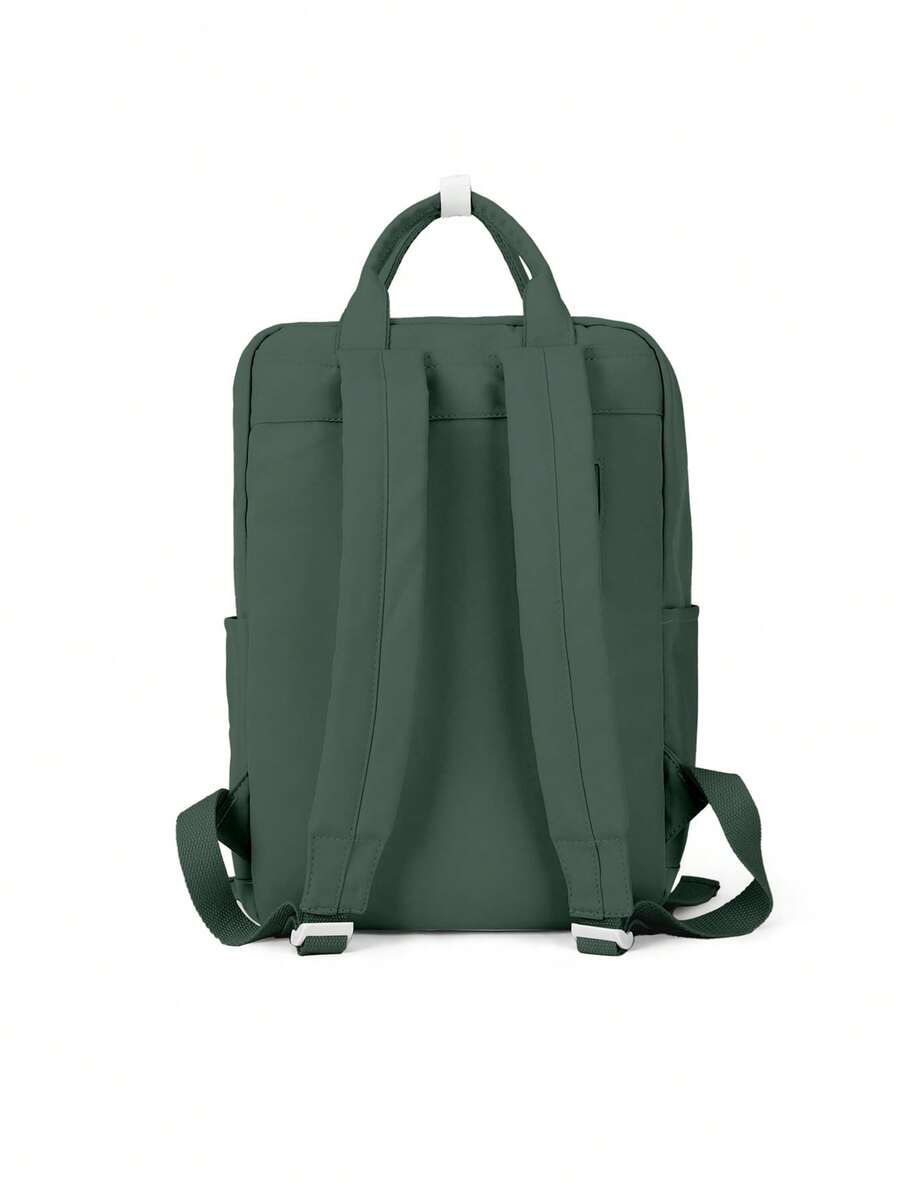 Minimalist Preppy School Backpack Solid Color Casual Travel Rucksack Lightweight Aesthetic Student Bookbag Waterproof College High School