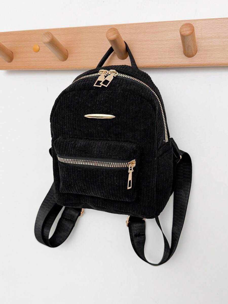 Women's Bow Pattern Nylon Backpack Sweet Lady Style Versatile Multi Purpose Daypack Casual Travel Shopping Minimalist Lightweight Bag