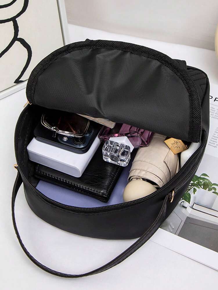 Mini Quilted Butterfly Backpack With Front Zipper Pocket Cute Small School Bag Perfect For Girls Students Shopping Commuting Back To School