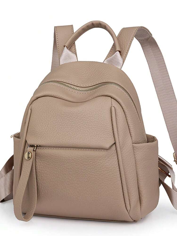 Women's Contrast Color Fashion Backpack Large Capacity Casual Lightweight Outdoor Travel Daypack College Student School Bag Commuter