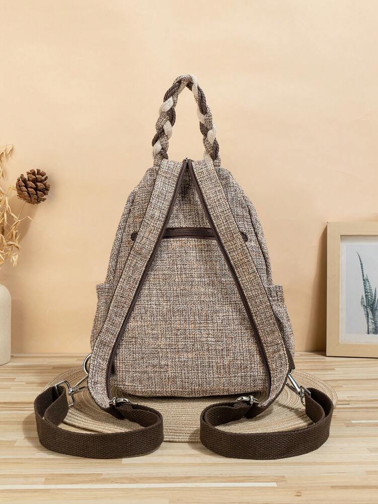Handmade Bohemian Floral Backpack Crossbody Bag Dual Purpose Casual Daypack With Multiple Compartments Vintage Travel Shoulder Bag