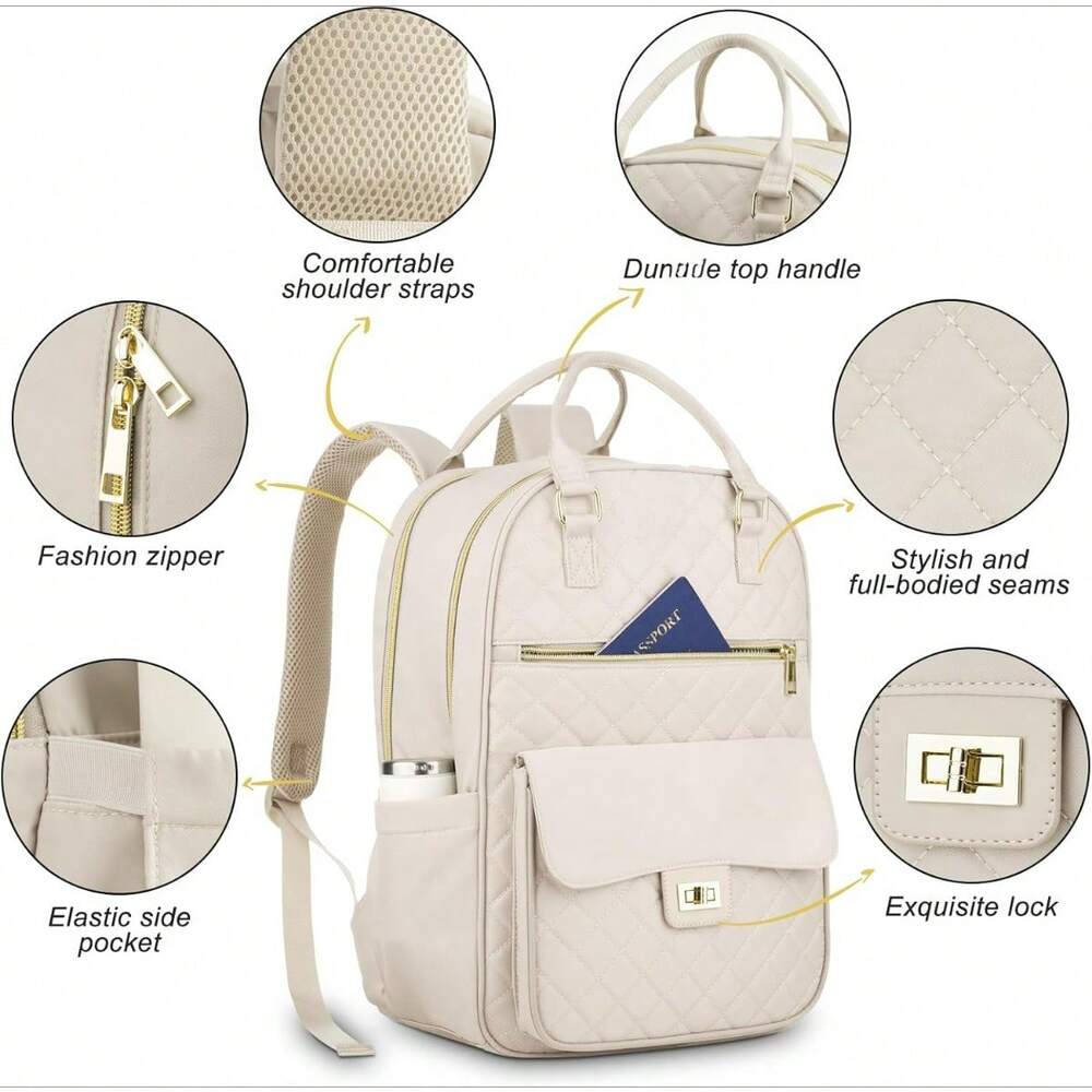 Women's Laptop Backpack 15.6 Inch Anti Theft Smart Rucksack Casual Work Travel Cabin School Bag With USB Charging Port College Office