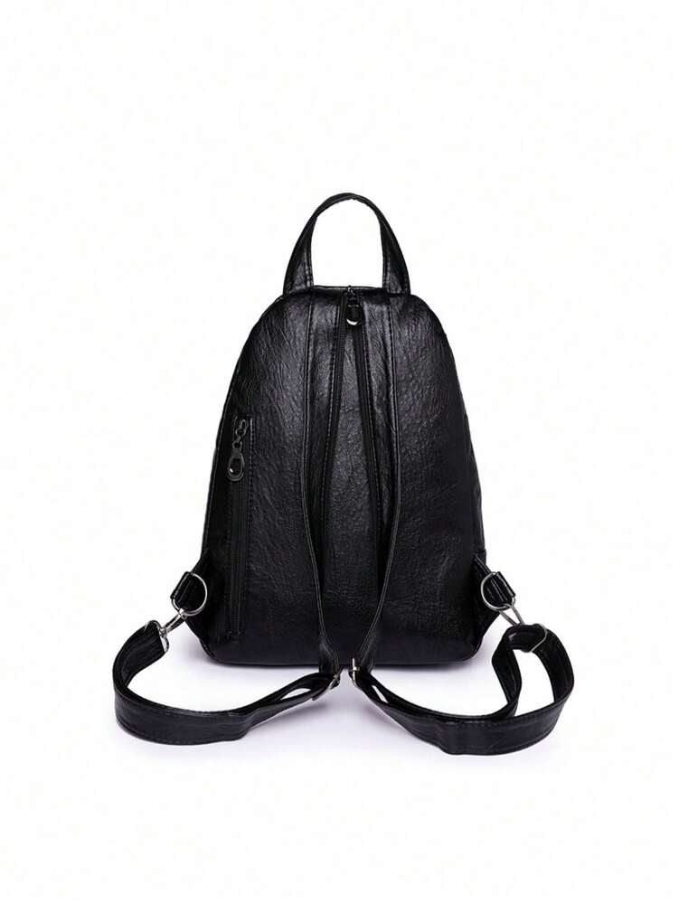 Women's PU Leather Flip Cover Backpack Multipurpose Shoulder Bag Casual Student Bookbag Travel Tote Back To School College Work Daily