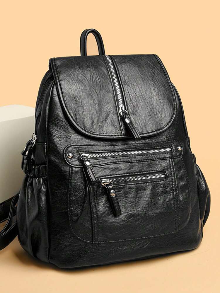 2025 Women Vintage Leather Backpack Soft Casual Shoulder Bag Large Capacity School Bag Mochila Ladies Travel Back Pack Fashion Purse