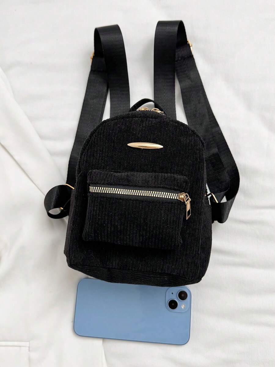 Women's Bow Pattern Nylon Backpack Sweet Lady Style Versatile Multi Purpose Daypack Casual Travel Shopping Minimalist Lightweight Bag