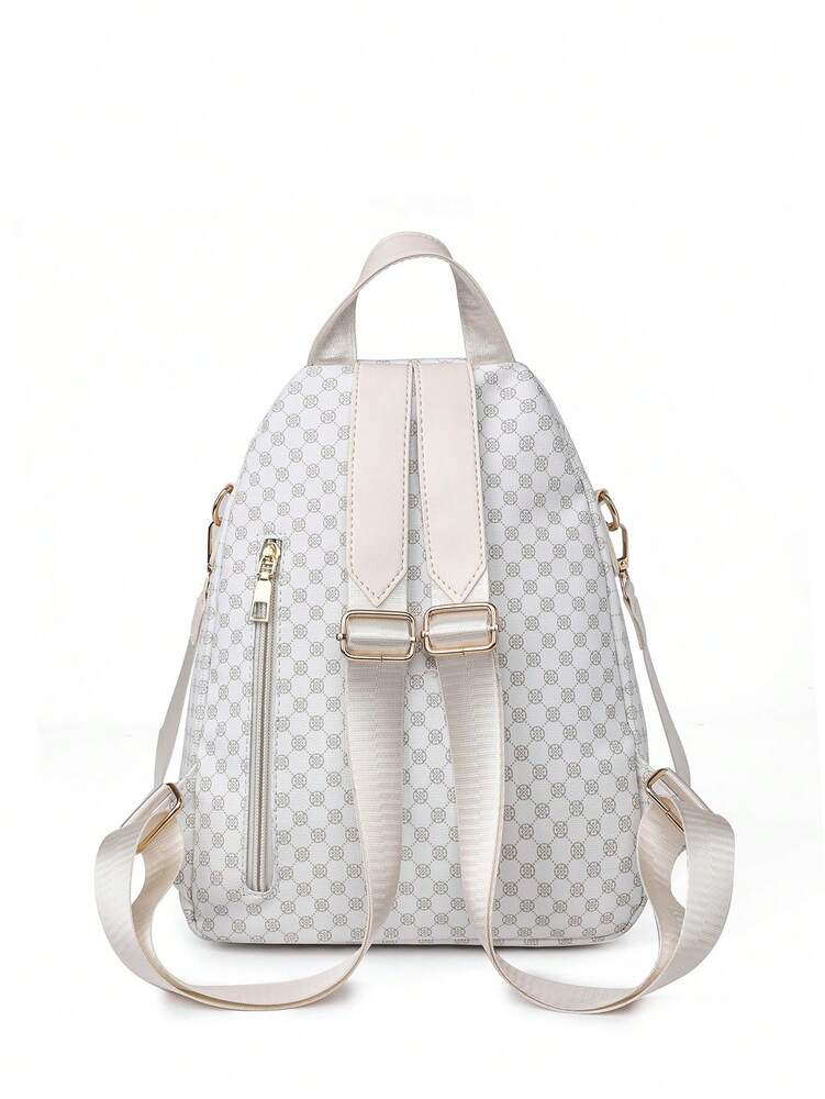 Women's Clover Backpack PU Leather Shoulder Bag Laptop Compartment Large Capacity Casual Commuter School Bag For Teen Girls Women Travel