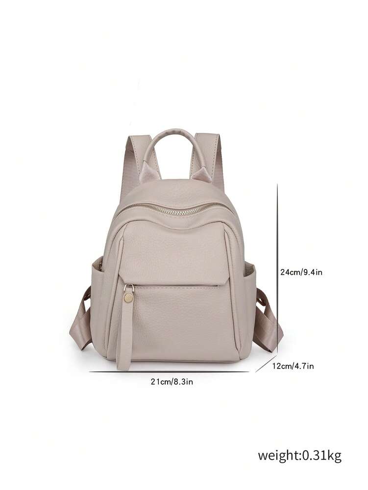 Women's Contrast Color Fashion Backpack Large Capacity Casual Lightweight Outdoor Travel Daypack College Student School Bag Commuter