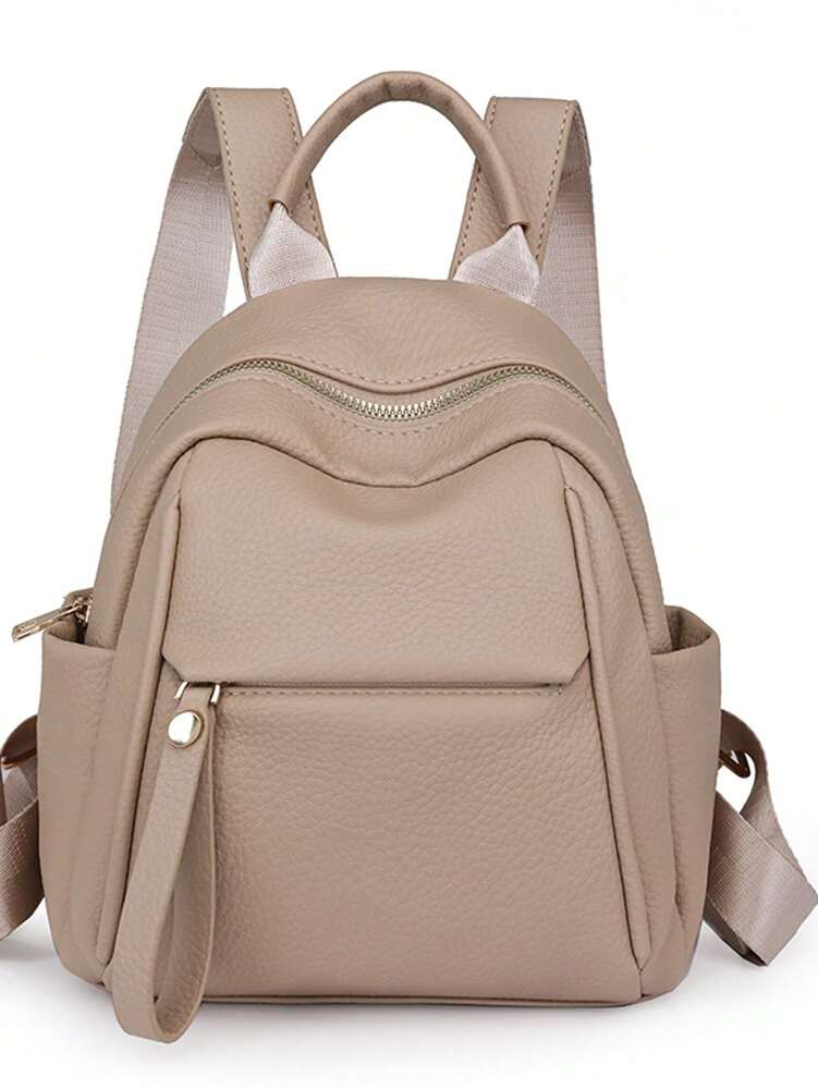 Women's Contrast Color Fashion Backpack Large Capacity Casual Lightweight Outdoor Travel Daypack College Student School Bag Commuter