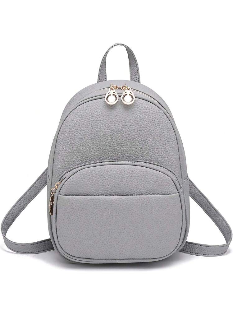 I IHAYNER Small Vegan Leather Backpack Purse For Teen Girls Mini Bag With Multiple Zipper Pockets Simple Casual Daily Travel School Bag
