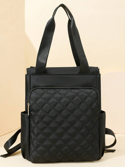 Women's Large Capacity Backpack Solid Color Minimalist Laptop Bag Casual Tote Handbag Commuter Daypack For Office Travel Students